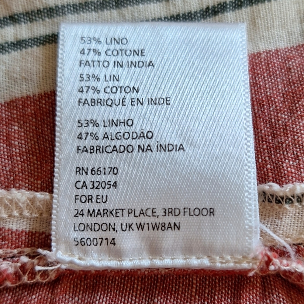 Urban Outfitters Striped Ladder Back Linen Mini Dress Size Small - Chic Summer - Picture 5 of 9
